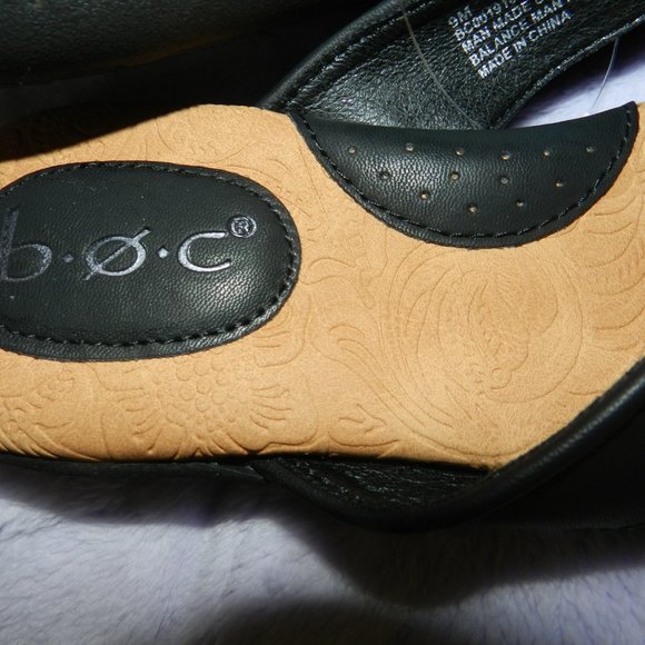 Boc Leather Cushioned Comfort Slide on Sandals Black & Yellow Poppy NEW/NWT! - Picture 7 of 15